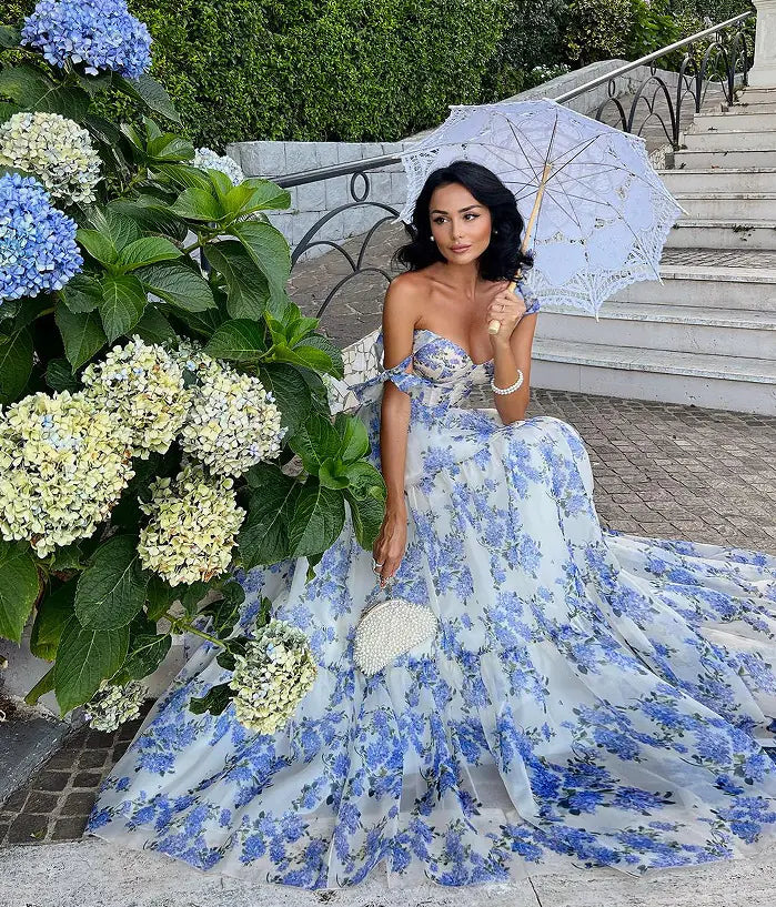 Mira Off-Shoulder Organza Gown