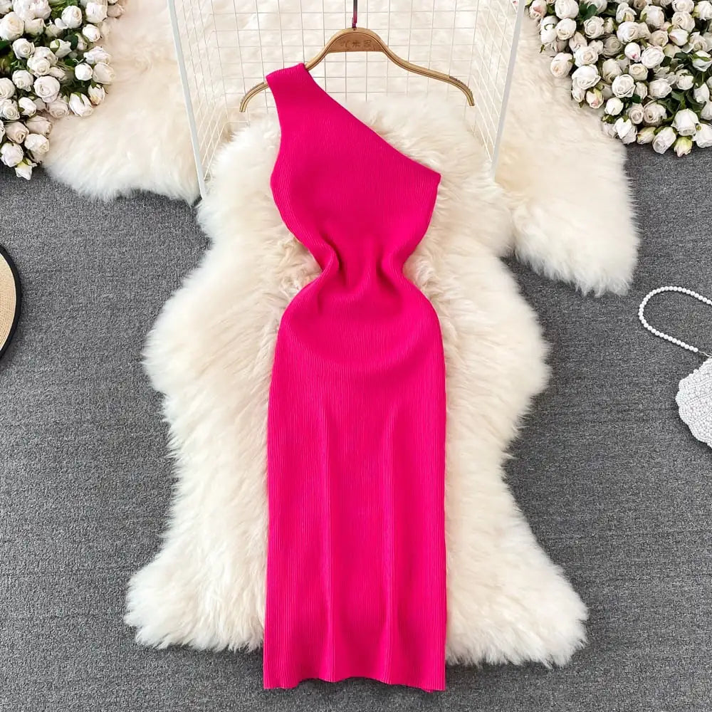 Slim-Fit Hip Knitwear Dress