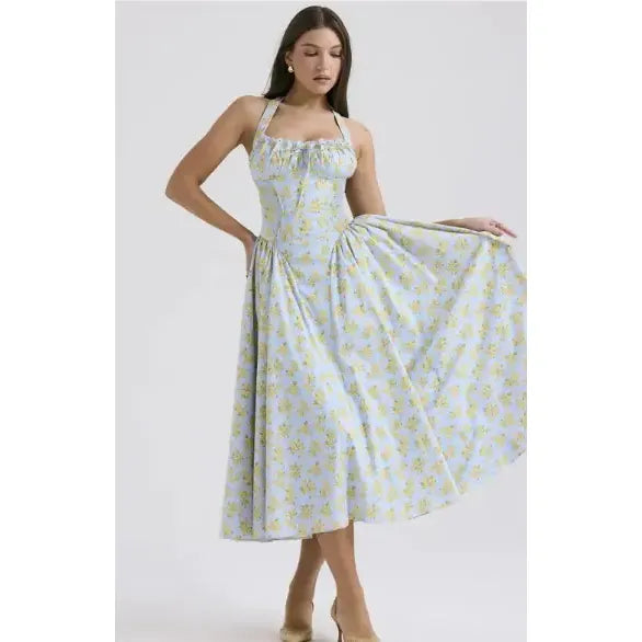 Sunlace Bloom – Halter Lace Summer Dress