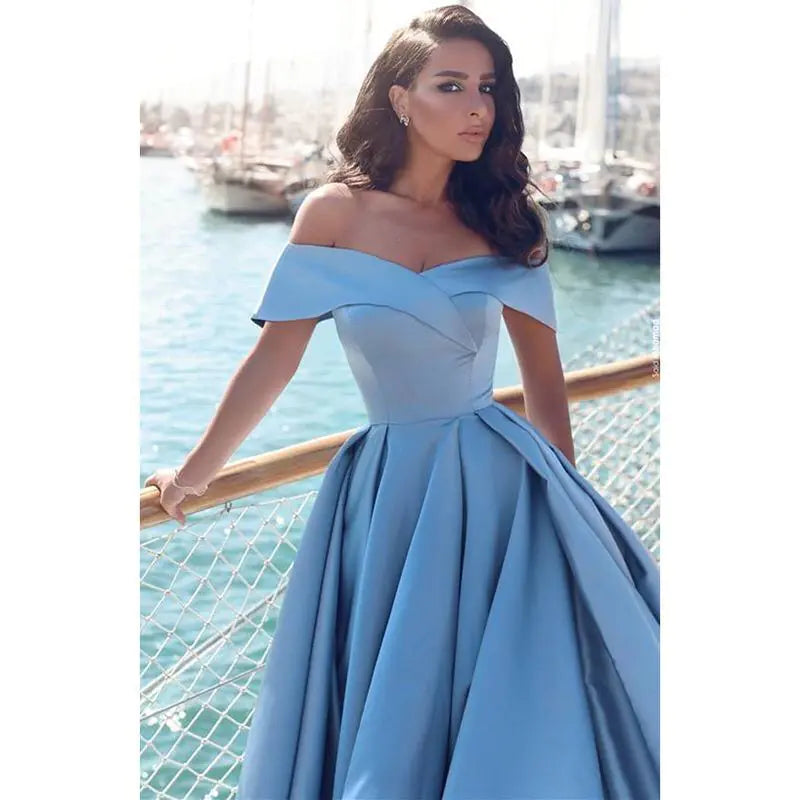 Ella Off-Shoulder Evening Gown – Elegant Formal