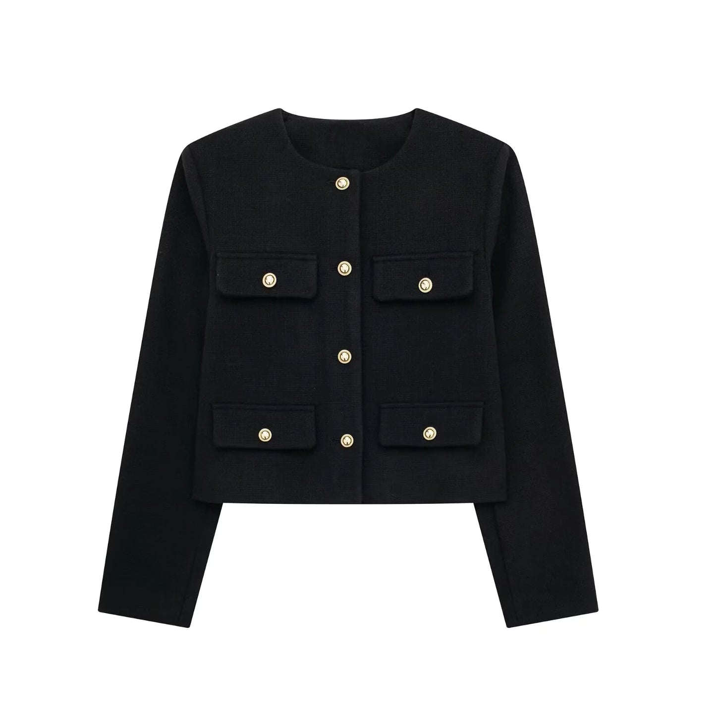 Fashion Casual Flip Trim Short Jacket for Women