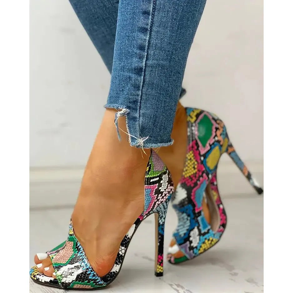 Hollow Toe Super High Heel Plus Size Sandals