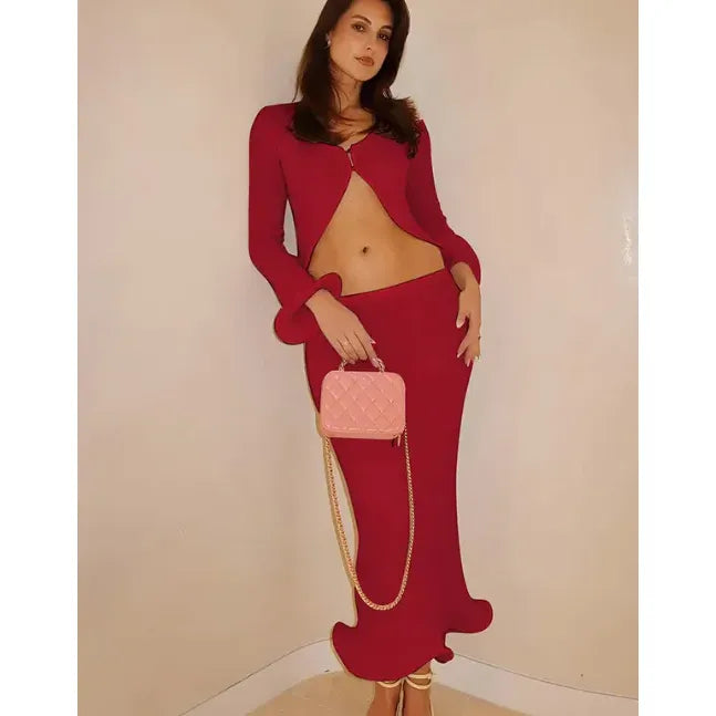 Contour Co-Ord – Slim Fit Cardigan & Skirt Set