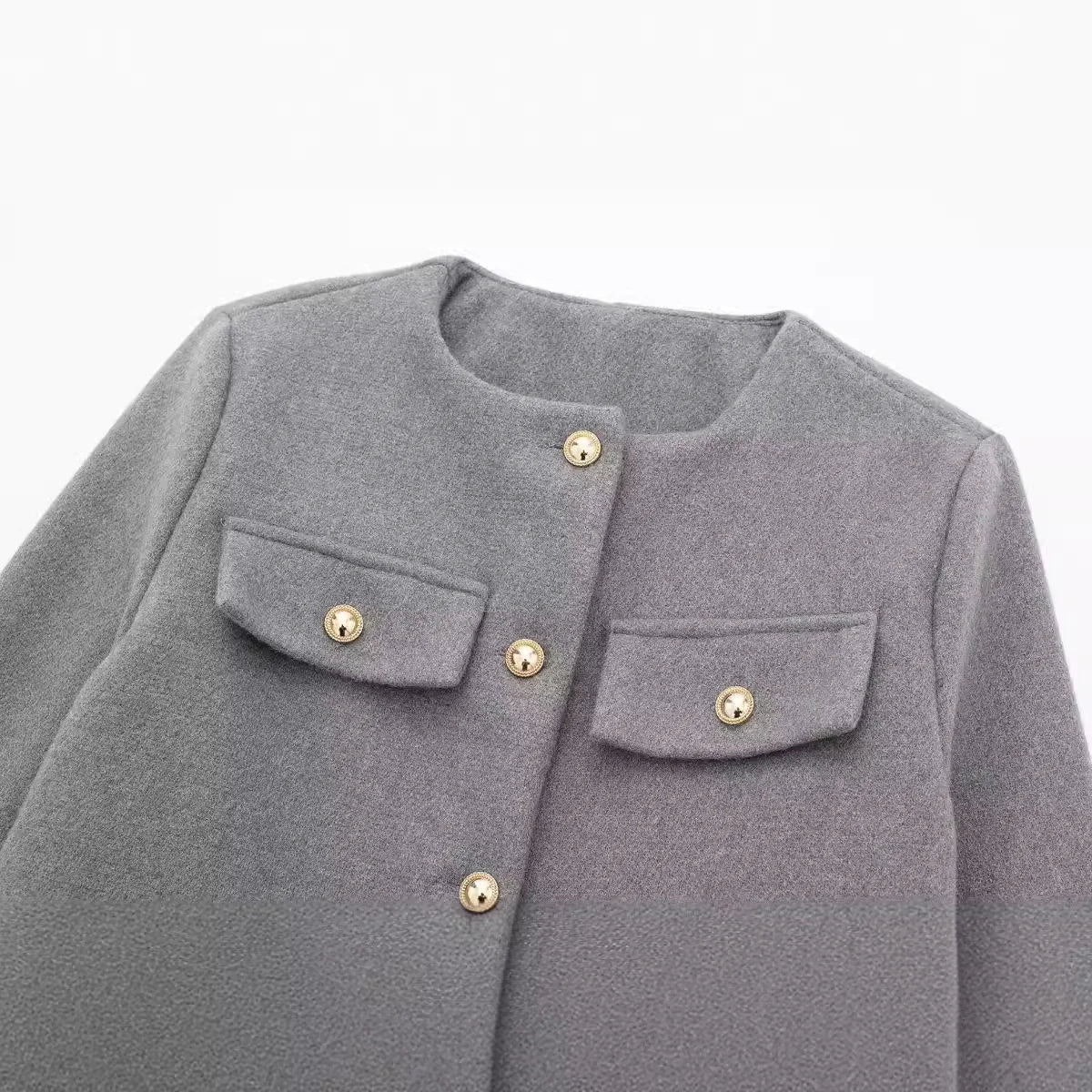 Fashion Casual Flip Trim Short Jacket for Women