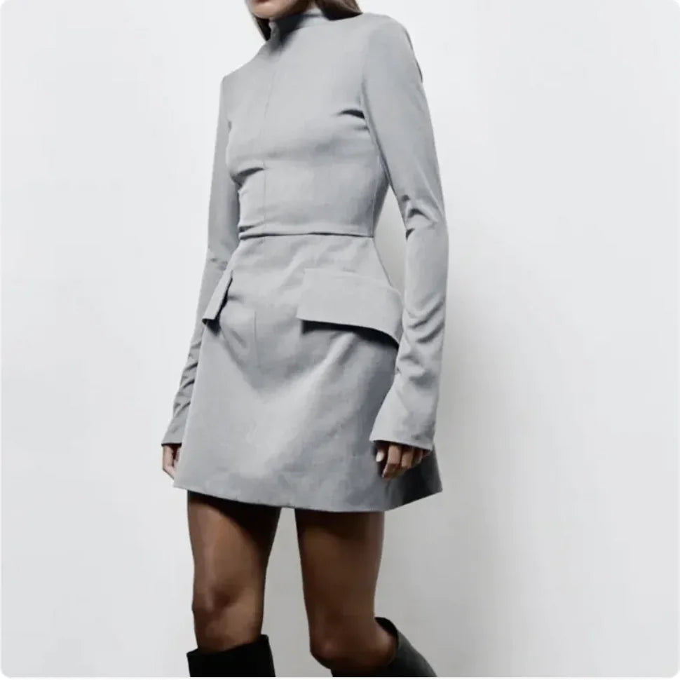 Elara Slim-Fit Pleated Dress