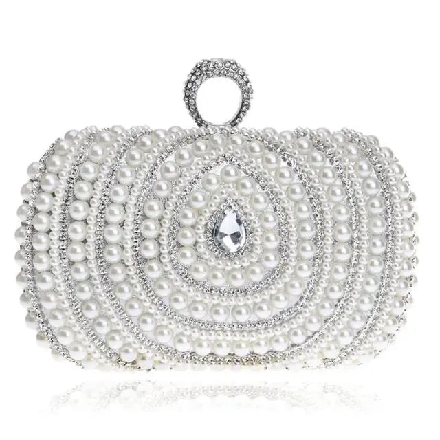 Diamonds Finger Ring Women's Shoulder Handbag Clutch