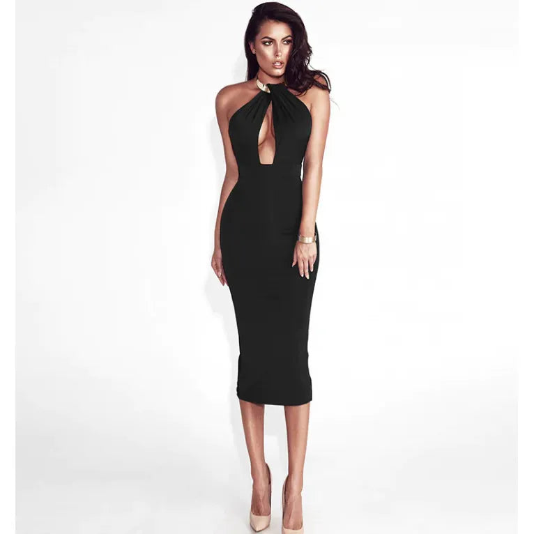 Luna Flame – Halter Neck Bodycon Dress