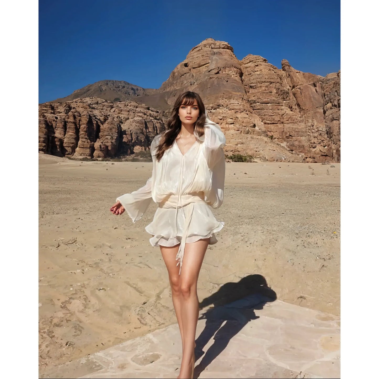 Serena Bloom Ruched Tie Waist Short Dress