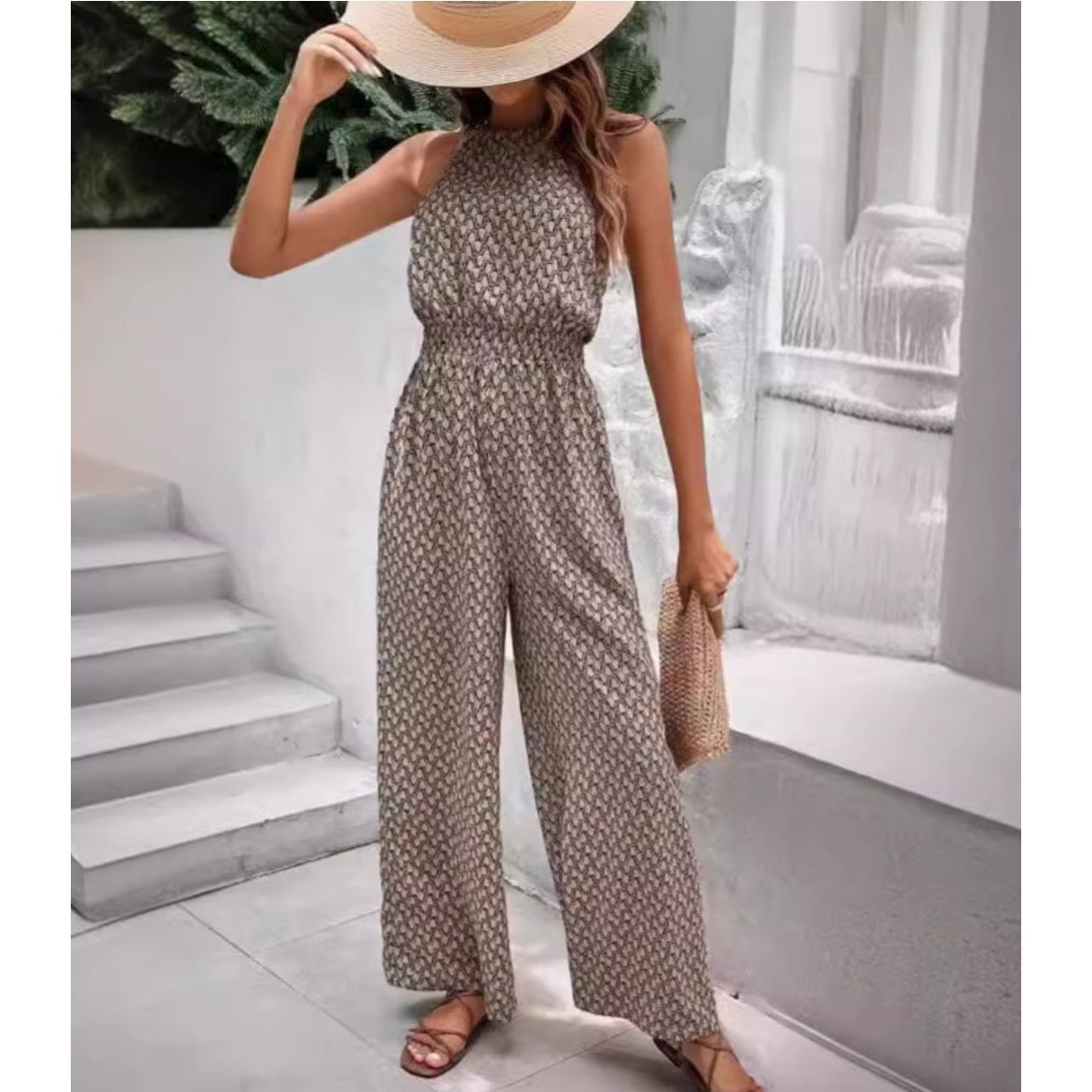 Gisella™ Women's Elegant Khaki Jumpsuit (One Piece)