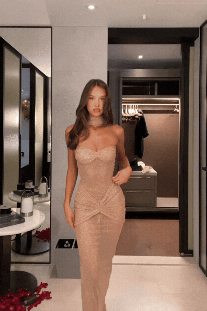 Women's Shiny Tube Top Dress