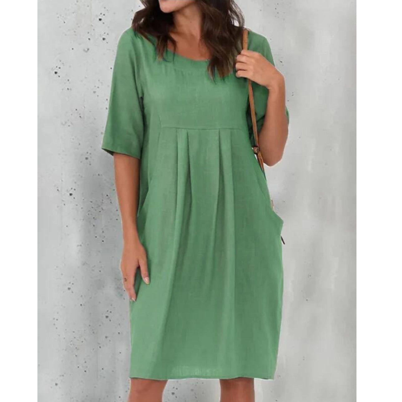 Jana™ Plus Size Elegant Cotton Linen Summer Dress (One Piece)