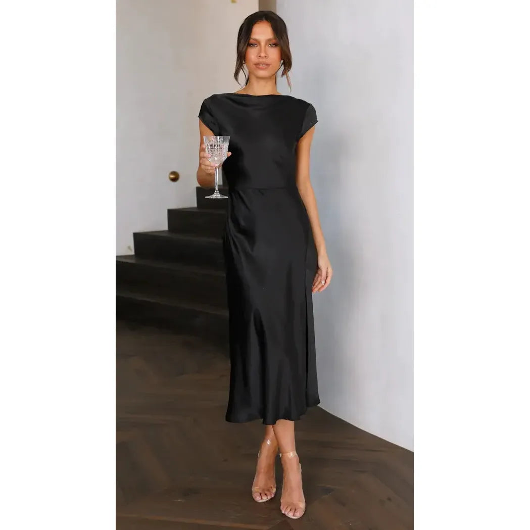 Soléa Twist-Back Summer Dress Elegant Sleeveless