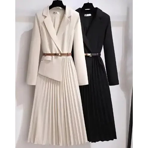 Luxury French V-Neck Suit Dress