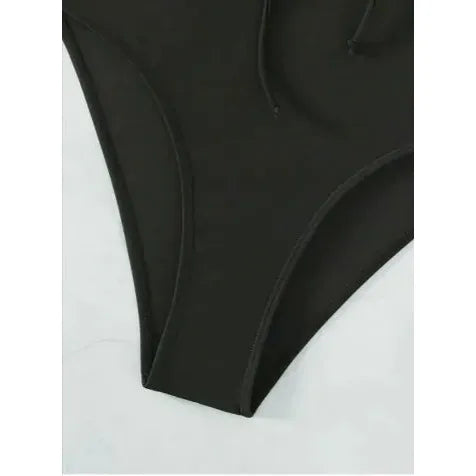 Women's Drawstring Hollow One-Piece Swimsuit