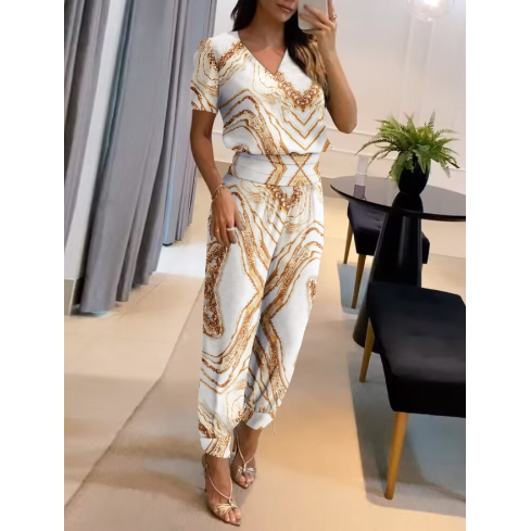 Emmely™ Mode Jumpsuit - Stylish V-Neck