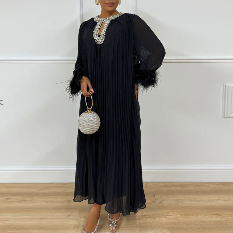 Amara Feather Diamante Gown