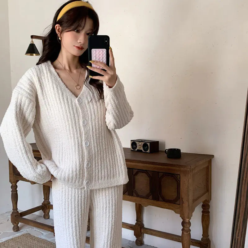 Cozy Knit Thermal Pajama Set