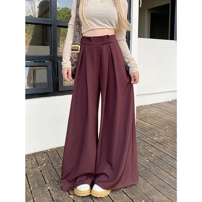 High Waist Drooping Loose Casual Mopping Suit Pants