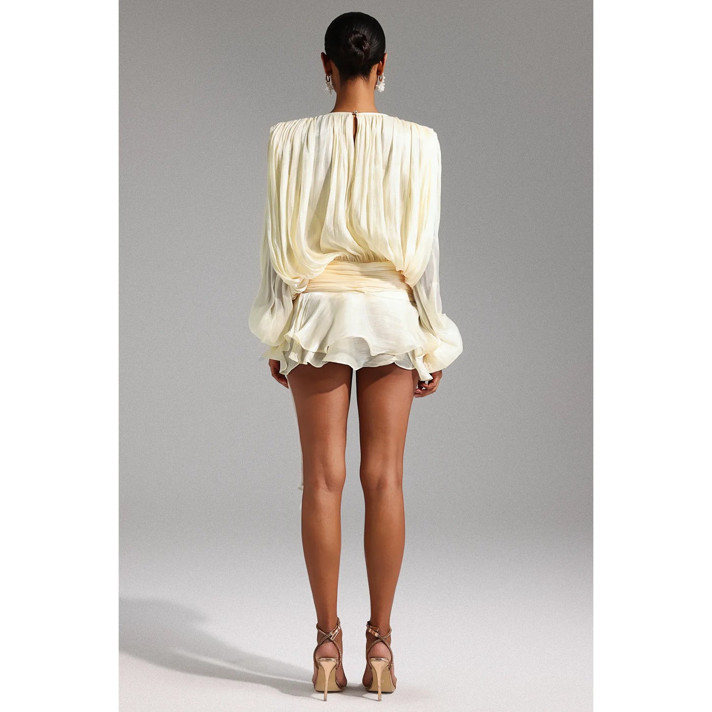 Sienna Bloom Ruched Tie Waist Short Dress