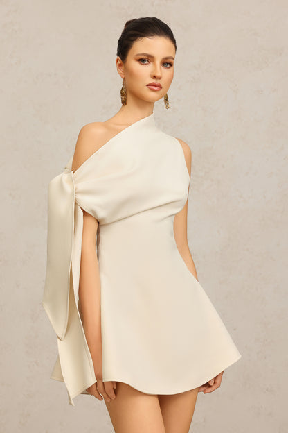 Valentina One-Shoulder Flounce Dress