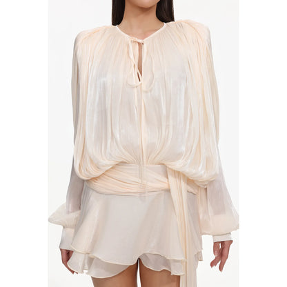 Sienna Bloom Ruched Tie Waist Short Dress