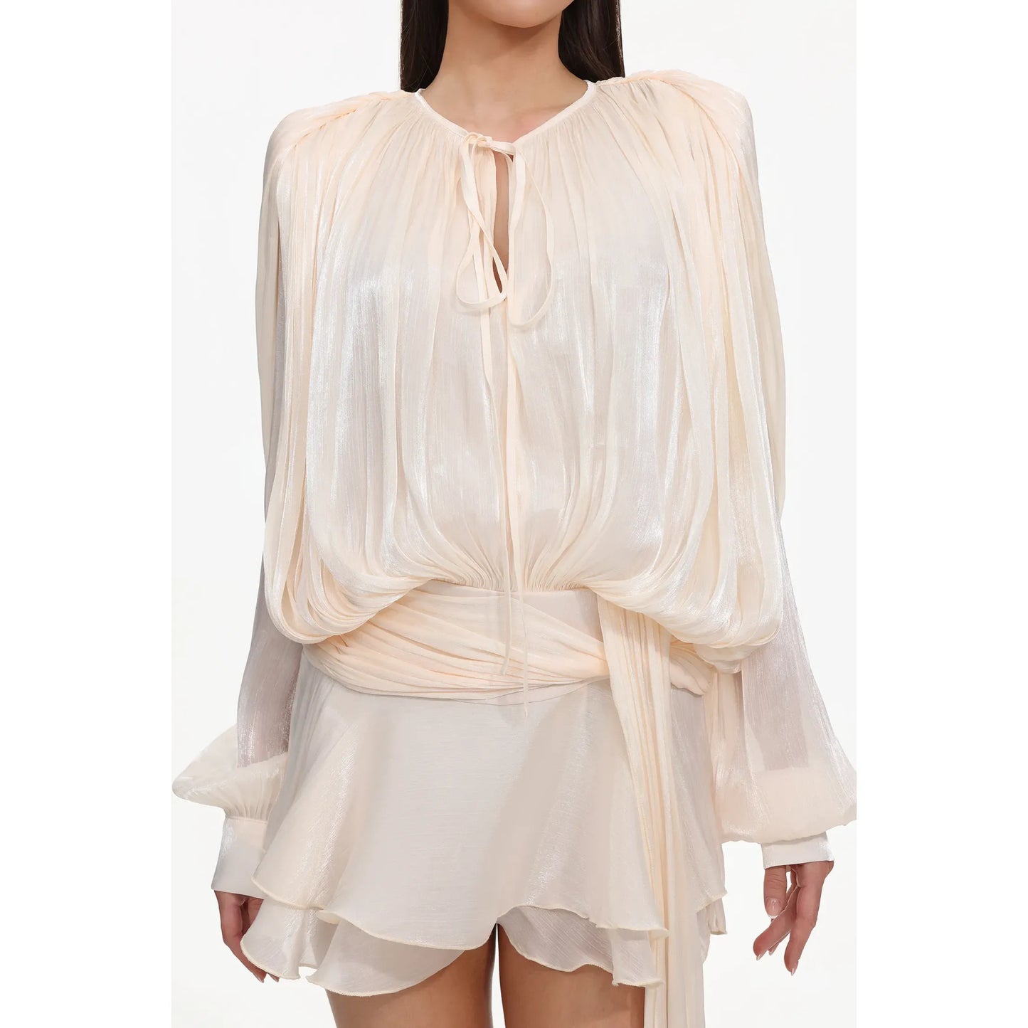 Sienna Bloom Ruched Tie Waist Short Dress