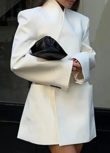 White Power Shoulder Blazer