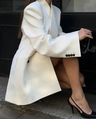White Power Shoulder Blazer