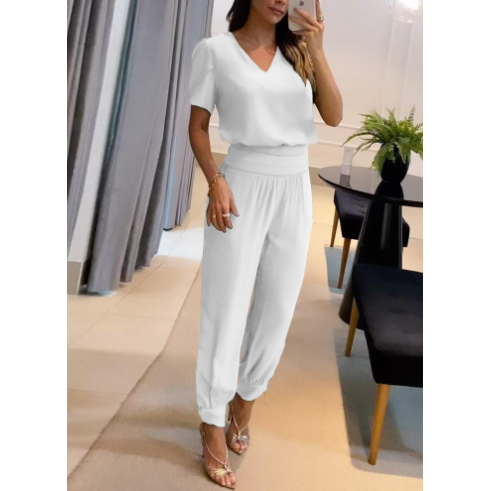 Emmely™ Mode Jumpsuit - Stylish V-Neck