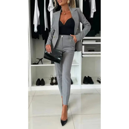 Ladies' Chic Solid Suit Set