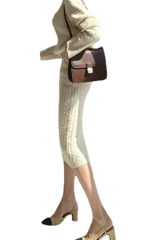 Fashionable Knitted Sweater Dress