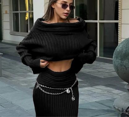 Chic Knit Sweater &amp; Skirt Set