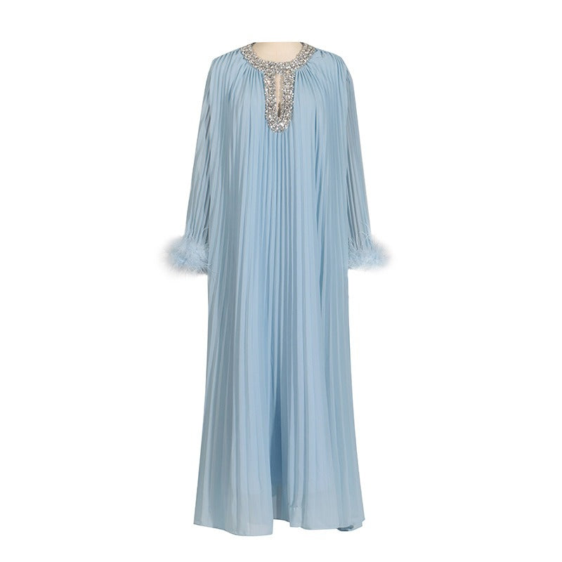 Amara Feather Diamante Gown