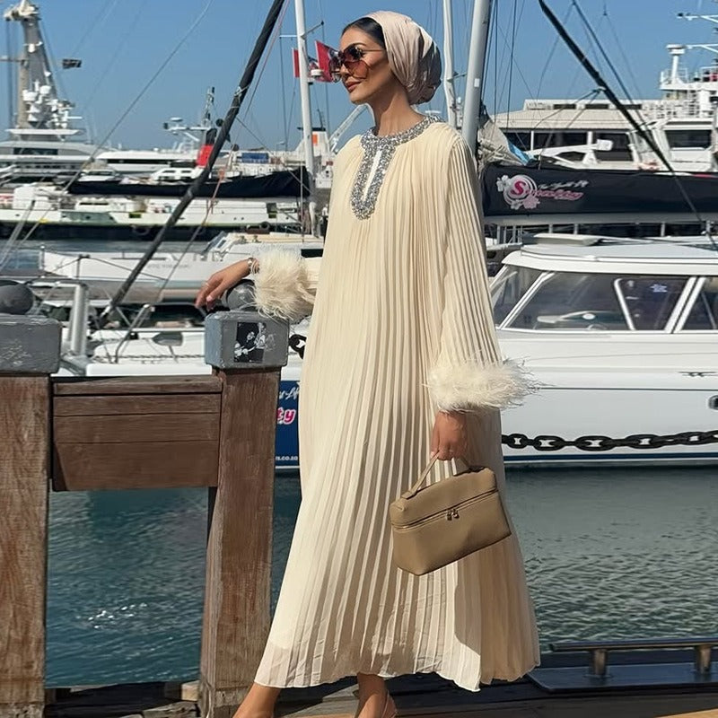 Amara Feather Diamante Gown