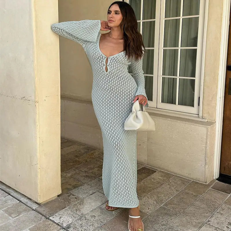 Solid Color Beach Dress