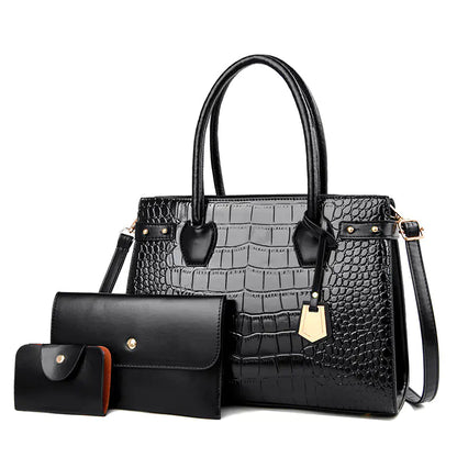 Women's One-Shoulder Handbag Three-Piece Set