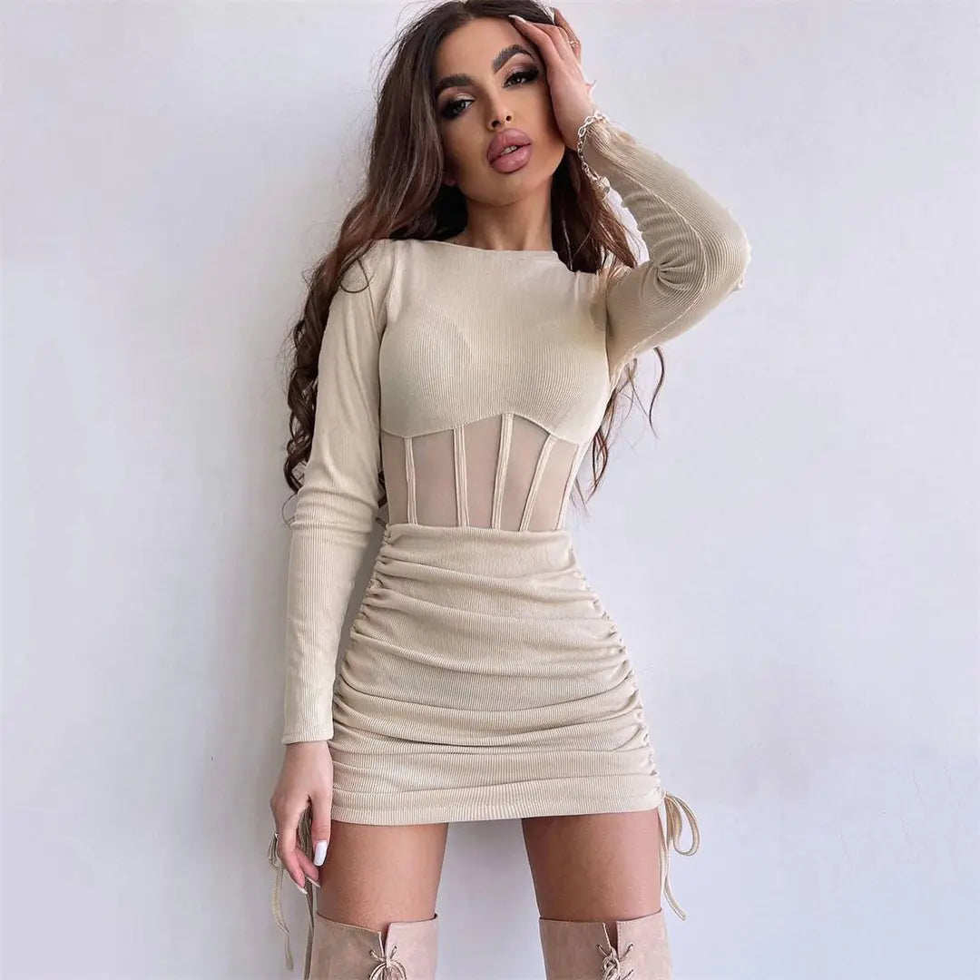Lace Hollow Waist Dress for Women - Spring/Summer Fashion
