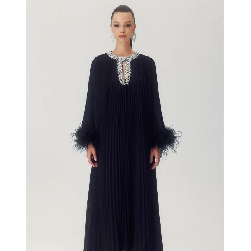 Amara Feather Diamante Gown