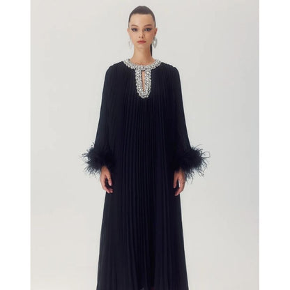 Amara Feather Diamante Gown