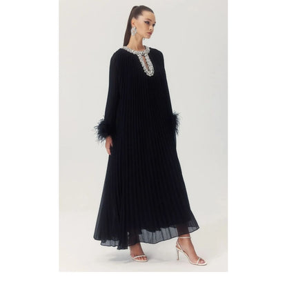 Amara Feather Diamante Gown