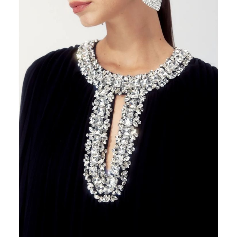 Amara Feather Diamante Gown