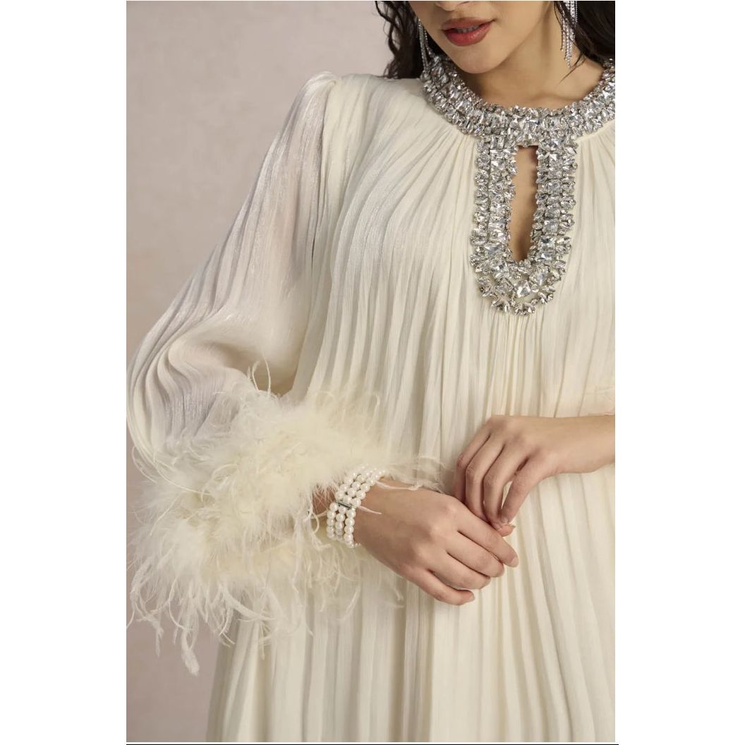 Amara Feather Diamante Gown