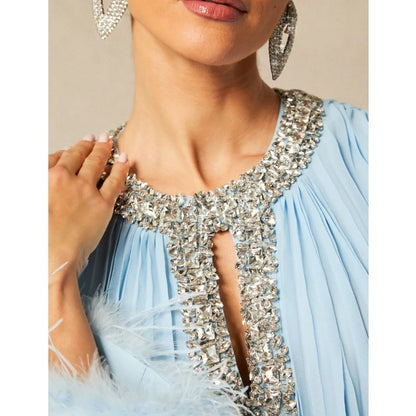 Amara Feather Diamante Gown