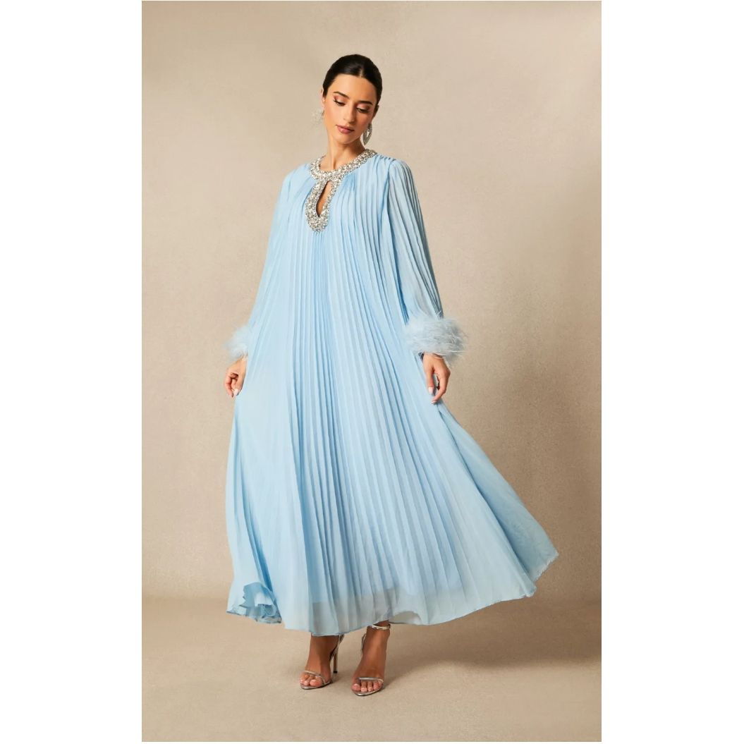 Amara Feather Diamante Gown