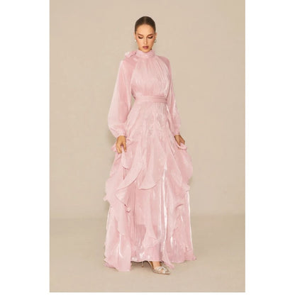 Stella Puff Sleeve Ruffle Trim Maxi Dress