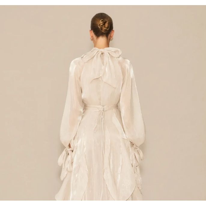 Stella Puff Sleeve Ruffle Trim Maxi Dress