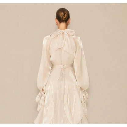 Stella Puff Sleeve Ruffle Trim Maxi Dress