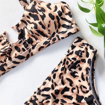 Leopard and Snake Print High Waist Bikini Set stylish Summer 2025