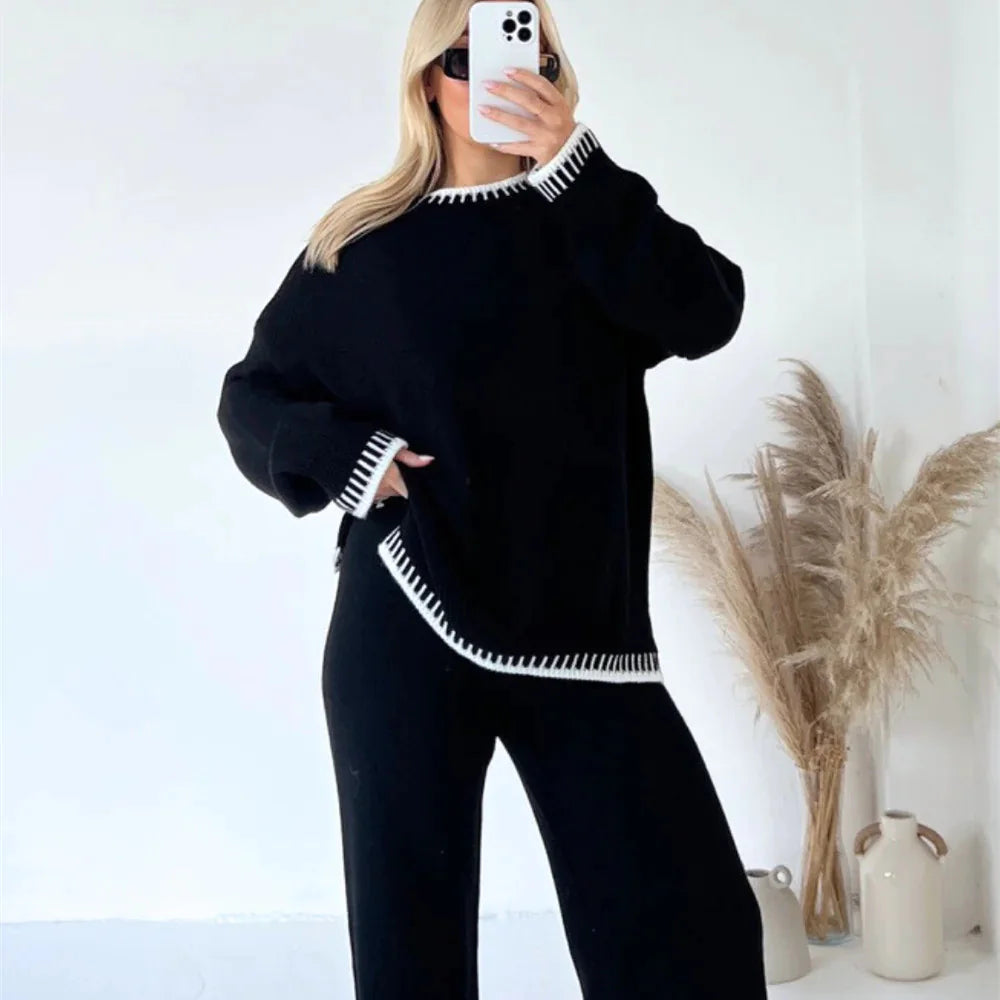 Elowen – Minimalist Solid-Color Two-Piece Set