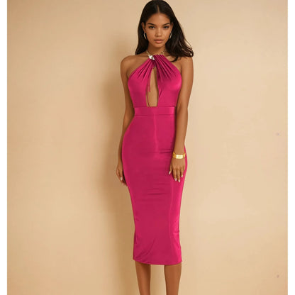 Luna Flame – Halter Neck Bodycon Dress